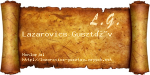 Lazarovics Gusztáv névjegykártya