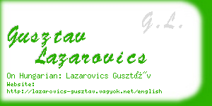 gusztav lazarovics business card